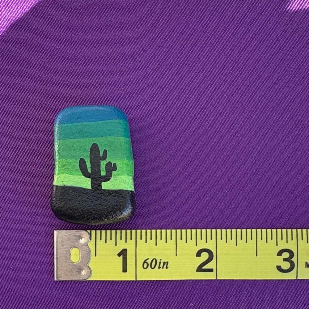 3/$12 Hand-Painted Stones - Cactus - Picture 4 of 6